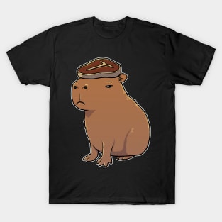 Capybara with to Steak on its head T-Shirt